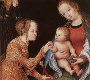 CRANACH, Lucas the Elder The Mystic Marriage of St Catherine (detail) fhg oil painting